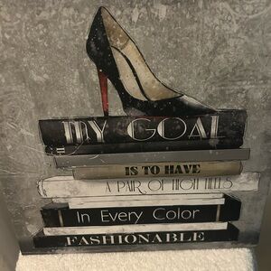 Black High Heel Art Print with Red Stiletto Heel